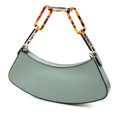 フェンディ オーロック スウィング ハンドバッグ ワンショルダー 8BS068 グリーン系 レザー レディース FENDI 【中古】