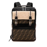 フェンディ ズッカ リュック バックパック 7VZ047 ブラック ブラウン ナイロン レザー メンズ FENDI 【中古】