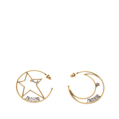 ディオール J'ADIOR ムーン&スター フープピアス ゴールド シルバー メッキ メタル レディース Dior 【中古】