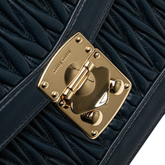 ミュウミュウ マテラッセ ショルダーバッグ ハンドバッグ 2WAY 5BA094 ネイビー レザー レディース MIUMIU 【中古】