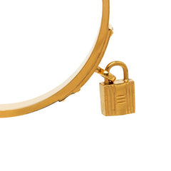 エルメス ケリー バングル ゴールド ブラック メッキ レザー レディース HERMES 中古