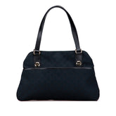 グッチ GGキャンバス トートバッグ ショルダーバッグ 163288 ブラック キャンバス レザー レディース GUCCI 【中古】