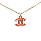 シャネル ココマーク ペンダント ネックレス 04A ゴールド レッド 赤 メッキ エナメル レディース CHANEL 【中古】