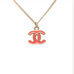 シャネル ココマーク ペンダント ネックレス 04A ゴールド レッド 赤 メッキ エナメル レディース CHANEL 【中古】