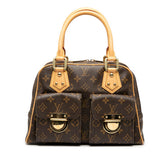 ルイ ヴィトン モノグラム マンハッタンPM ハンドバッグ M40026 ブラウン PVC レザー レディース LOUIS VUITTON 【中古】