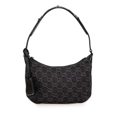 グッチ GGデニム ホースビットスリム スモールショルダーバッグ 774719 ブラック デニム レザー レディース GUCCI 【中古】