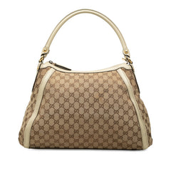 グッチ GGキャンバス ワンショルダーバッグ ハンドバッグ 282297 ベージュ アイボリー キャンバス レザー レディース GUCCI 中古