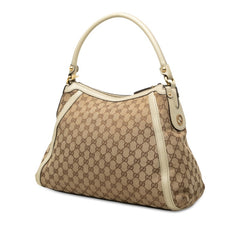グッチ GGキャンバス ワンショルダーバッグ ハンドバッグ 282297 ベージュ アイボリー キャンバス レザー レディース GUCCI 中古
