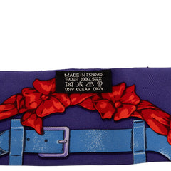 エルメス ツイリー Grand Manege 大調教術 スカーフ ブルー レッド マルチカラー シルク レディース HERMES 【中古】