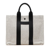 エルメス サックアーネPM トートバッグ ハンドバッグ グレー ブラック トワルアッシュ レザー レディース HERMES 【中古】