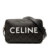 セリーヌ トリオンフ ショルダーバッグ ブラック ブラウン PVC レザー レディース CELINE 【中古】