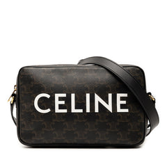 セリーヌ トリオンフ ショルダーバッグ ブラック ブラウン PVC レザー レディース CELINE 【中古】