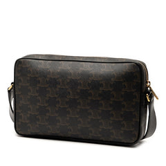 セリーヌ トリオンフ ショルダーバッグ ブラック ブラウン PVC レザー レディース CELINE 【中古】