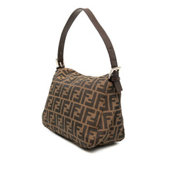 フェンディ ズッカ マンマバケット ワンショルダー ショルダーバッグ ブラウン キャンバス レザー レディース FENDI 【中古】