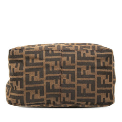 フェンディ ズッカ マンマバケット ワンショルダー ショルダーバッグ ブラウン キャンバス レザー レディース FENDI 【中古】