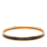 エルメス エマイユTPM バングル ゴールド ブラック メッキ エナメル レディース HERMES 【中古】