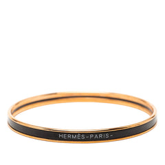 エルメス エマイユTPM バングル ゴールド ブラック メッキ エナメル レディース HERMES 【中古】