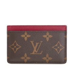 ルイ ヴィトン モノグラム ポルトカルト サーンプル カードケース M60703 ブラウン フューシャ PVC レザー レディース LOUIS VUITTON 【中古】
