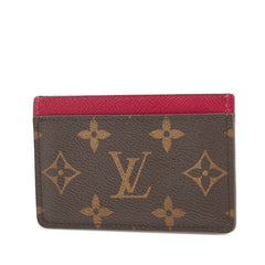 ルイ ヴィトン モノグラム ポルトカルト サーンプル カードケース M60703 ブラウン フューシャ PVC レザー レディース LOUIS VUITTON 【中古】