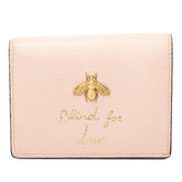 グッチ アニマリエ ビー 二つ折り財布 460185 ピンク レザー レディース GUCCI 【中古】