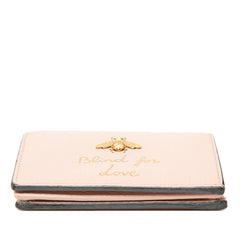 グッチ アニマリエ ビー 二つ折り財布 460185 ピンク レザー レディース GUCCI 【中古】