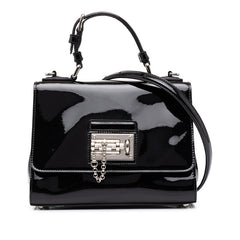 ドルチェアンドガッバーナ ショルダーバッグ ハンドバッグ 2WAY トップハンドル ブラック パテントレザー レディース DOLCE&GABBANA 中古