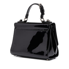 ドルチェアンドガッバーナ ショルダーバッグ ハンドバッグ 2WAY トップハンドル ブラック パテントレザー レディース DOLCE&GABBANA 中古