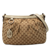 グッチ GGキャンバス スーキー ショルダーバッグ 296834 ベージュ キャンバス レザー レディース GUCCI 【中古】