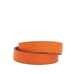 エルメス ケリー ドゥブルトゥール ブレスレット オレンジ ゴールド ヴォースイフト メッキ レディース HERMES 【中古】