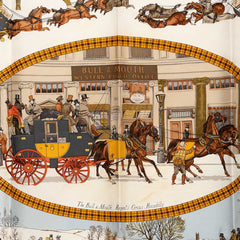 エルメス カレ90 BULL&MOUTH 郵便馬車 スカーフ 大判 マルチカラー シルク レディース HERMES 【中古】
