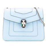 ブルガリ セルペンティ フォーエバー ショルダーバッグ ブルー レザー レディース BVLGARI 【中古】