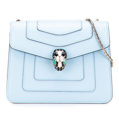 ブルガリ セルペンティ フォーエバー ショルダーバッグ ブルー レザー レディース BVLGARI 【中古】