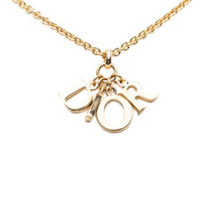 ディオール ロゴ ネックレス ゴールド メッキ レディース Dior 【中古】
