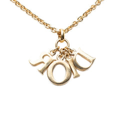 ディオール ロゴ ネックレス ゴールド メッキ レディース Dior 【中古】