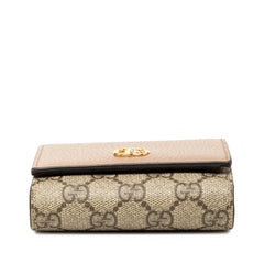 グッチ GGマーモント GGスプリーム 二つ折り財布 598587 ベージュ系 PVC レザー レディース GUCCI 【中古】