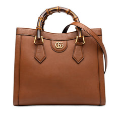 グッチ バンブー ダイアナ スモール ハンドバッグ ショルダーバッグ 2WAY 660195 ブラウン レザー レディース GUCCI 中古