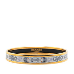 エルメス エマイユPM 七宝焼き バングル ゴールド マルチカラー メッキ レディース HERMES 【中古】