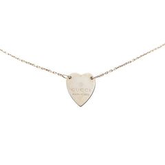 グッチ トレードマーク ハート ペンダント ネックレス シルバー SV925 シルバー レディース GUCCI 【中古】