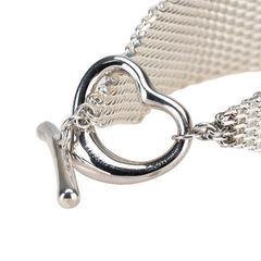 ティファニー オープンハート トグルチェーン ブレスレット バングル SV925 シルバー レディース TIFFANY&Co. 【中古】