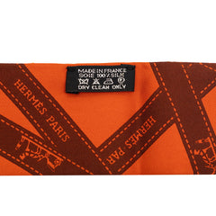 エルメス ツイリー ボルデュック スカーフ オレンジ ブラウン シルク レディース HERMES 【中古】