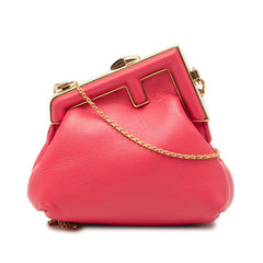 フェンディ ナノ フェンディ ファースト チャーム チェーン ミニショルダーバッグ 7AS051 ABVE ピンク レザー レディース FENDI 【中古】