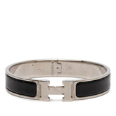 エルメス クリックH PM バングル シルバー ブラック メタル エナメル レディース HERMES 【中古】
