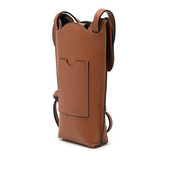 ロエベ アナグラム エレファントポケット 斜め掛け ミニショルダーバッグ ブラウン レザー レディース LOEWE 【中古】