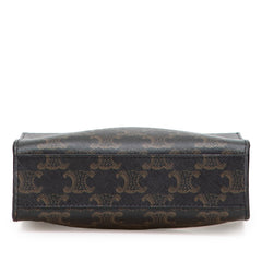 セリーヌ トリオンフ バーティカルカバ ミニ トートバッグ ワンショルダーバッグ 2WAY ブラウン PVC レザー レディース CELINE 【中古】