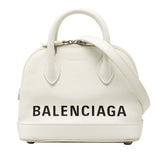 バレンシアガ ヴィル トップハンドル XXS ハンドバッグ ショルダーバッグ 2WAY 550646 ホワイト レザー レディース BALENCIAGA 中古