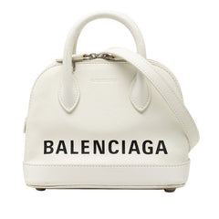 バレンシアガ ヴィル トップハンドル XXS ハンドバッグ ショルダーバッグ 2WAY 550646 ホワイト レザー レディース BALENCIAGA 【中古】