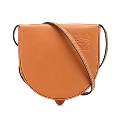ロエベ アナグラム ヒールポーチ スモール 斜め掛け ショルダーバッグ ポーチ タン ブラウン レザー レディース LOEWE 【中古】