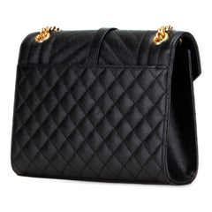 サンローラン YSLロゴ エンヴェロップ ミディアム ショルダーバッグ ブラック ゴールド レザー レディース SAINT LAURENT 【中古】