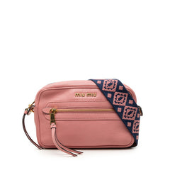 ミュウ ミュウ マドラス 斜め掛け ショルダーバッグ ピンク レザー レディース Miu Miu 【中古】