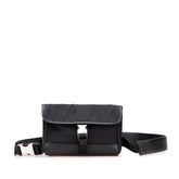 プラダ ロゴ ウエストバッグ ブラック ナイロン レザー レディース PRADA 【中古】